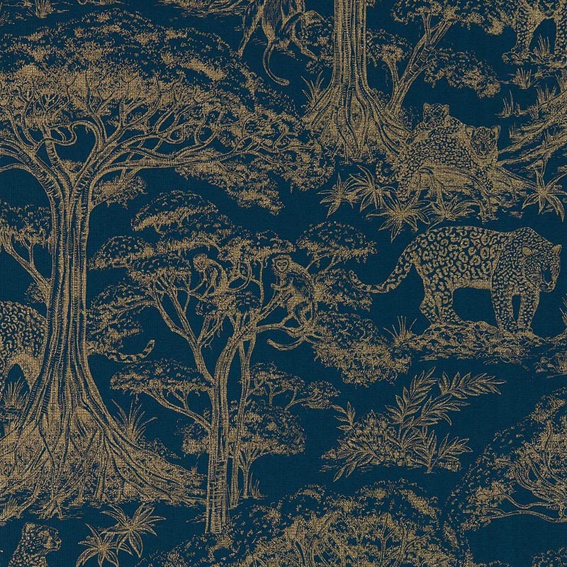 Papel pintado Clarke & Clarke Breeganjane Kisumu Midnight Luxe W0185-02