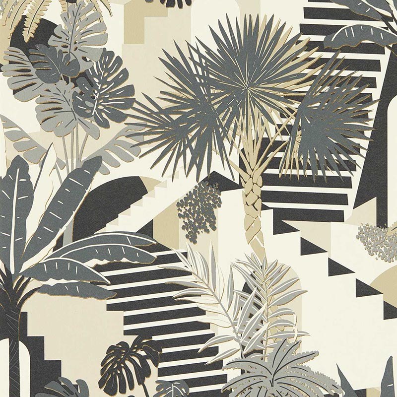 Papel pintado Clarke & Clarke Breeganjane Malindi Charcoal W0186-01