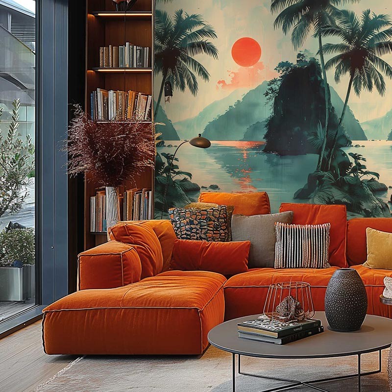 Mural Living Walls Metropolitan Stories Hot Spots Tropical Sunset 79016-5