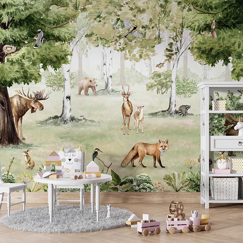 Mural infantil FDC Kikki Belle & Oliver Robins Woodland Wonders BR 4108 M