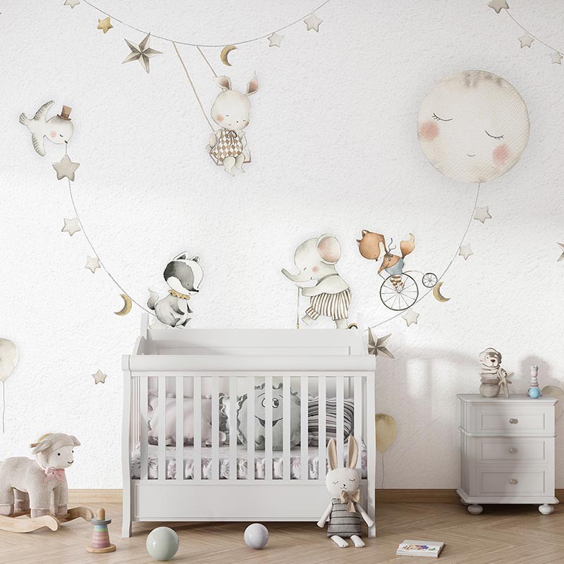 Mural infantil FDC Kikki Belle & Oliver Robins Sleeping Moon BR 4087 M