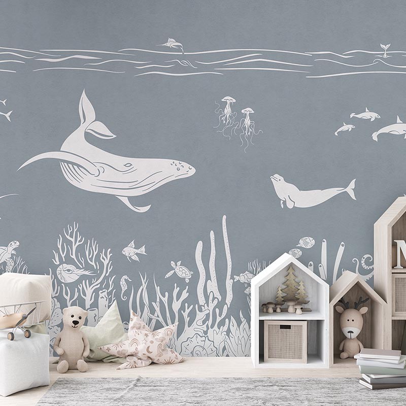 Mural infantil FDC Kikki Belle & Oliver Robins Monochrome Sea BR 4068 M