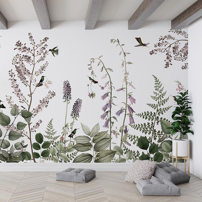 Mural infantil FDC Kikki Belle & Oliver Robins Hummingbird Hedge BR 4046 M