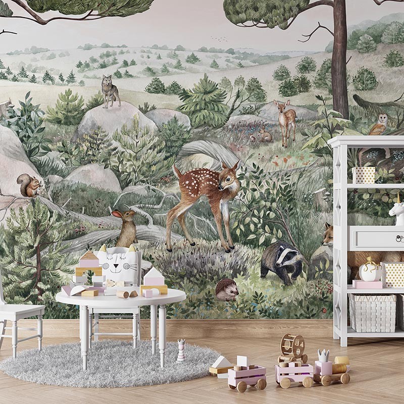 Mural infantil FDC Kikki Belle & Oliver Robins Happy Hills BR 4045 M
