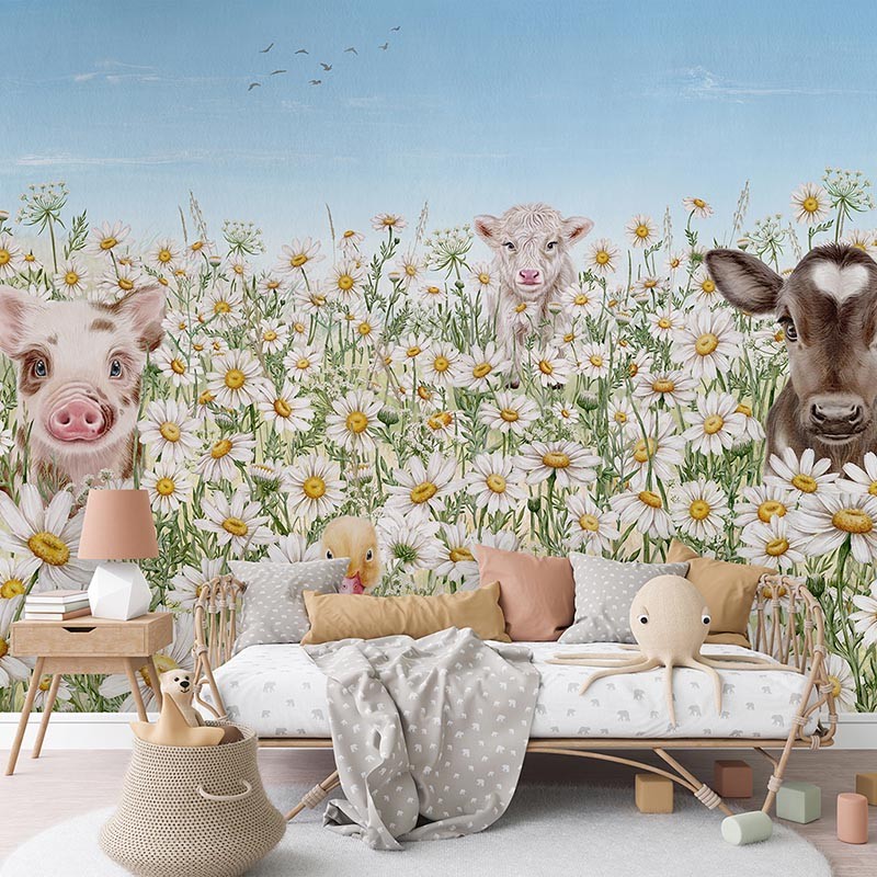 Mural infantil FDC Kikki Belle & Oliver Robins Farm Animals BR 4030 M