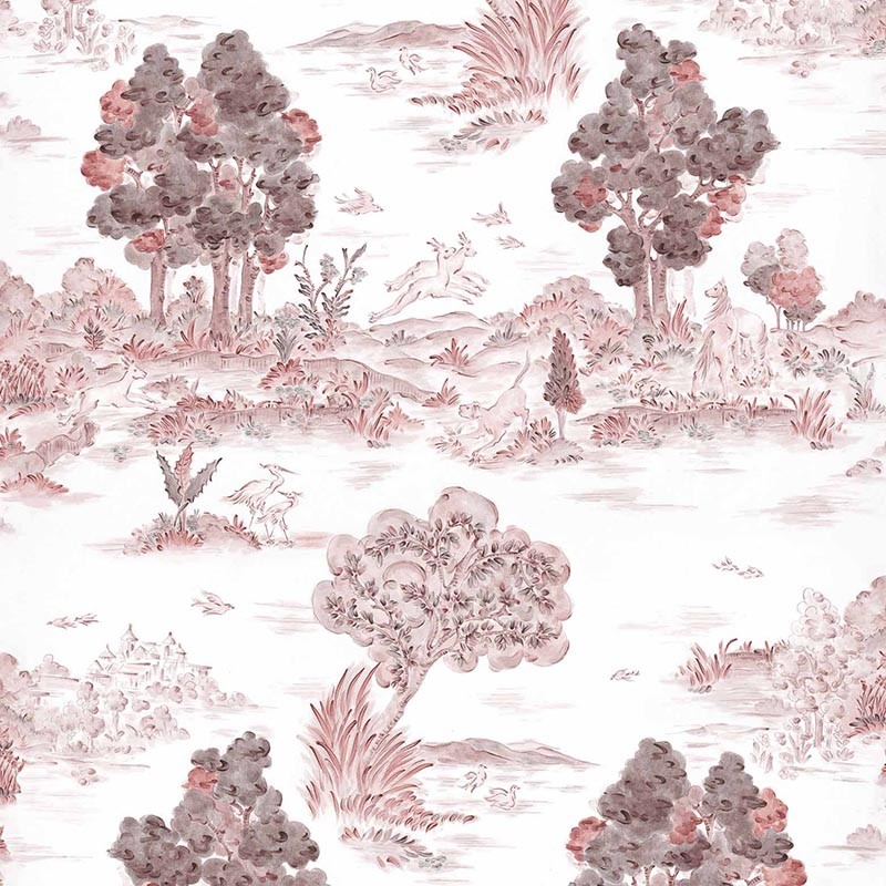 Papel Coordonné Ybarra & Serret Cotswolds Royal-Oak Vermillion YSP0515
