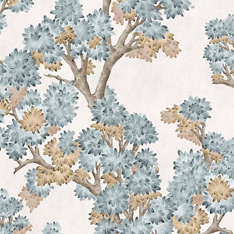Papel Coordonné Ybarra & Serret Cotswolds Field-Maple Aqua YSP0502