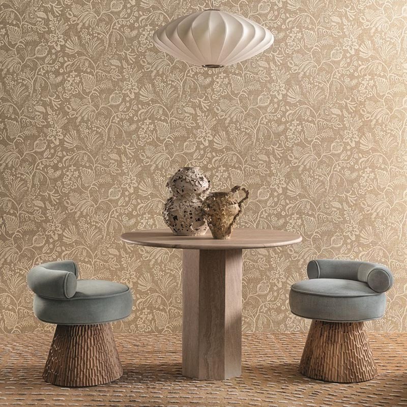 Papel pintado Casamance Broderies Pastel 76960406