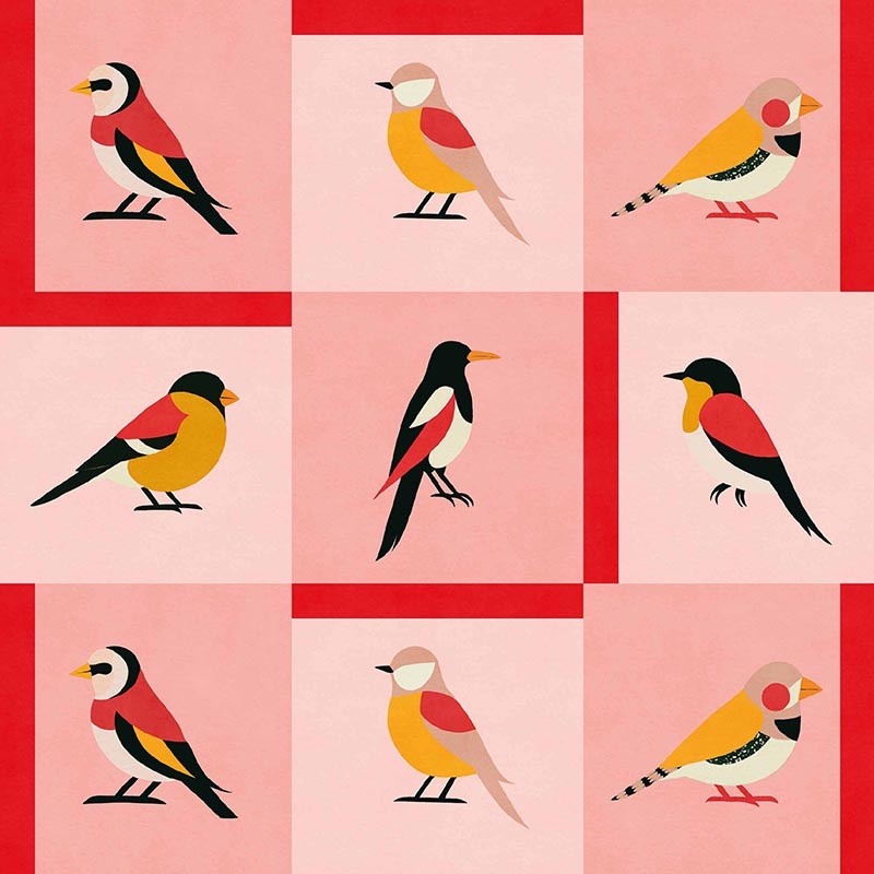 Papel pintado Coordonné Coco Dávez Colortherapills Like a Bird Pink C00138_V