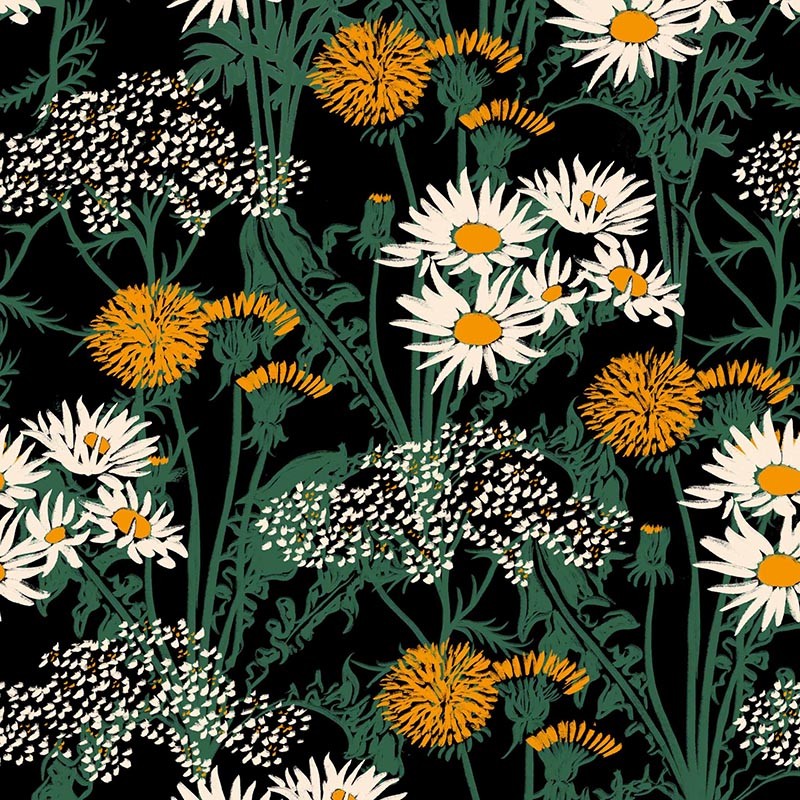 Papel Coordonné Coco Dávez Colortherapills Picnic Noir C00106_N