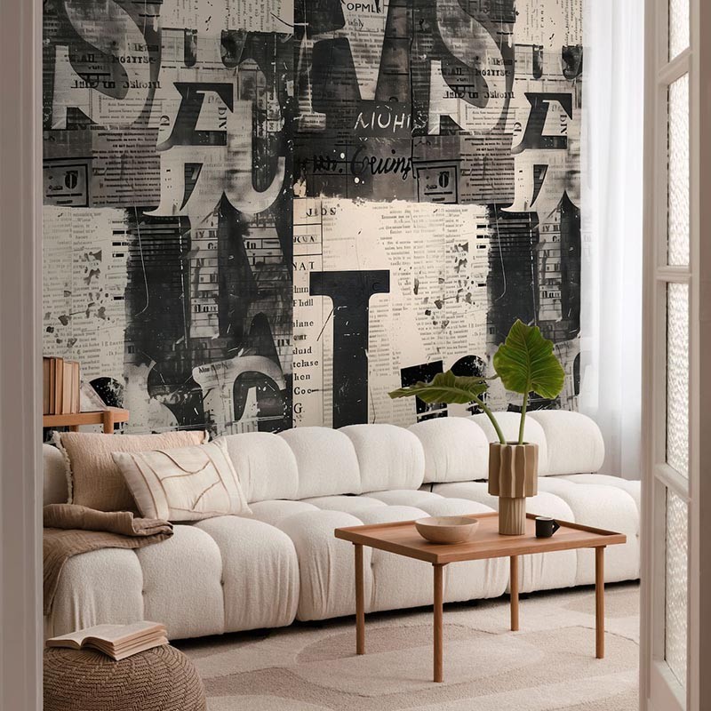 Mural Living Walls CosmoLiving by Cosmopolitan Newspaper 79144-4