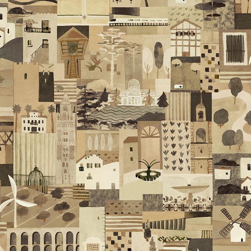 Papel pintado Tres Tintas Solera Postal Beige SO5207-3_V