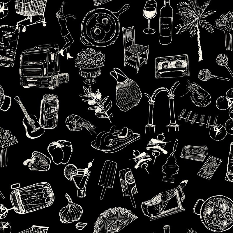 Papel pintado Tres Tintas Solera Souvenirs Black SO5205-6_V