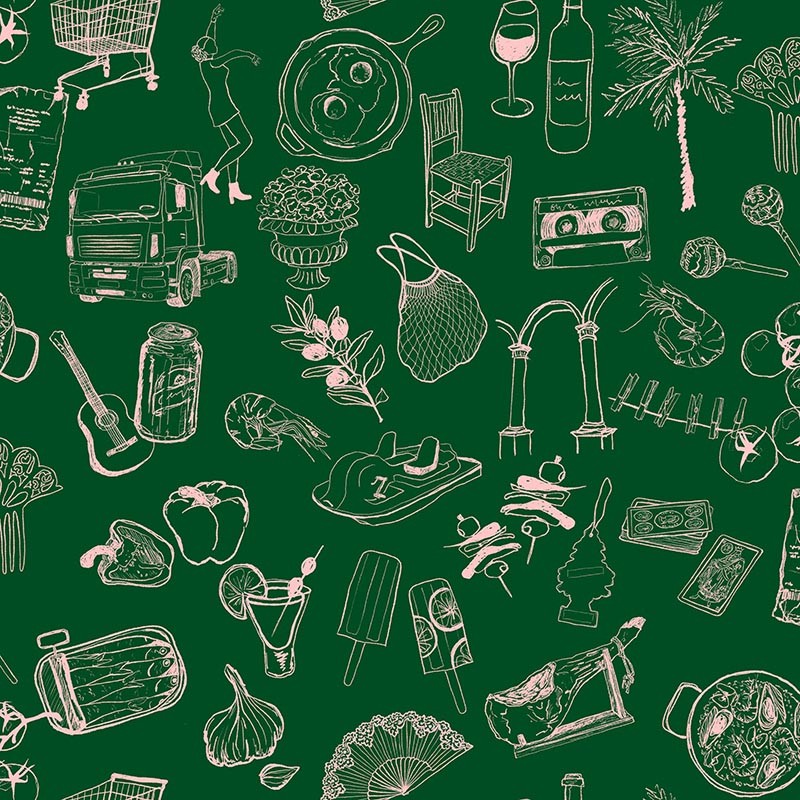 Papel pintado Tres Tintas Solera Souvenirs Green SO5205-4_V