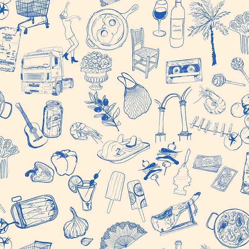 Papel pintado Tres Tintas Solera Souvenirs Blue SO5205-3_V