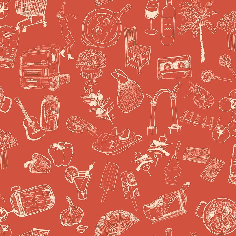Papel pintado Tres Tintas Solera Souvenirs Red SO5205-2_V