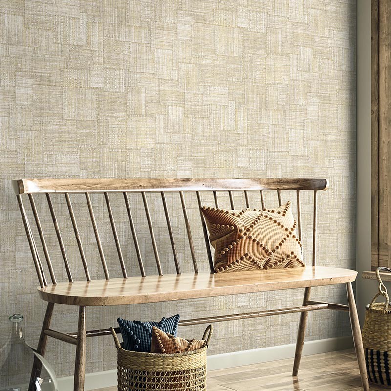 Raffia Woven Blocks Papel Wallquest RA41704