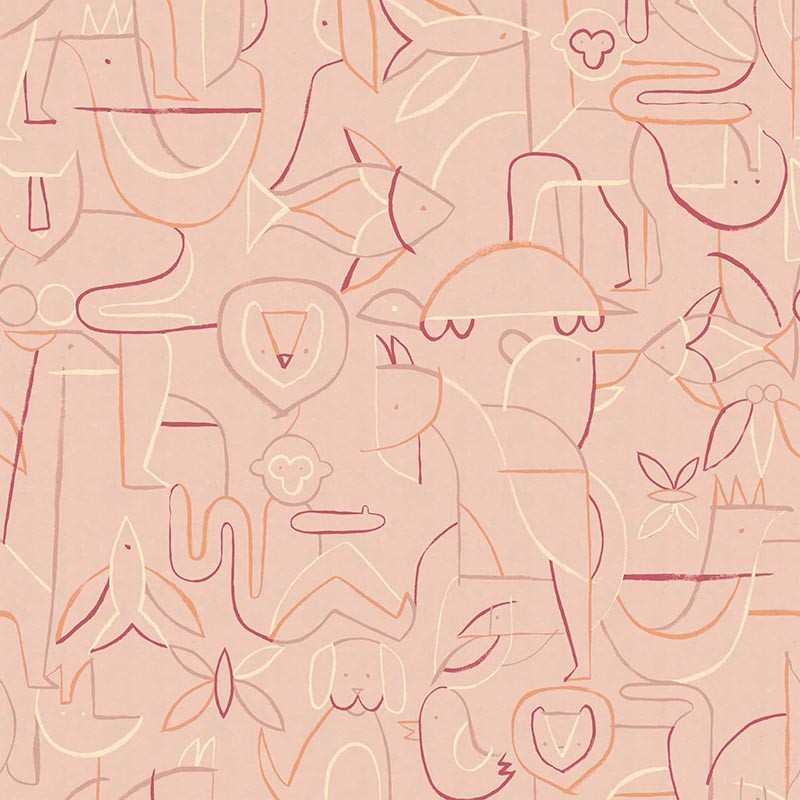 Papel pintado Coordonne BB Kids Animalia Peach D00366_V 