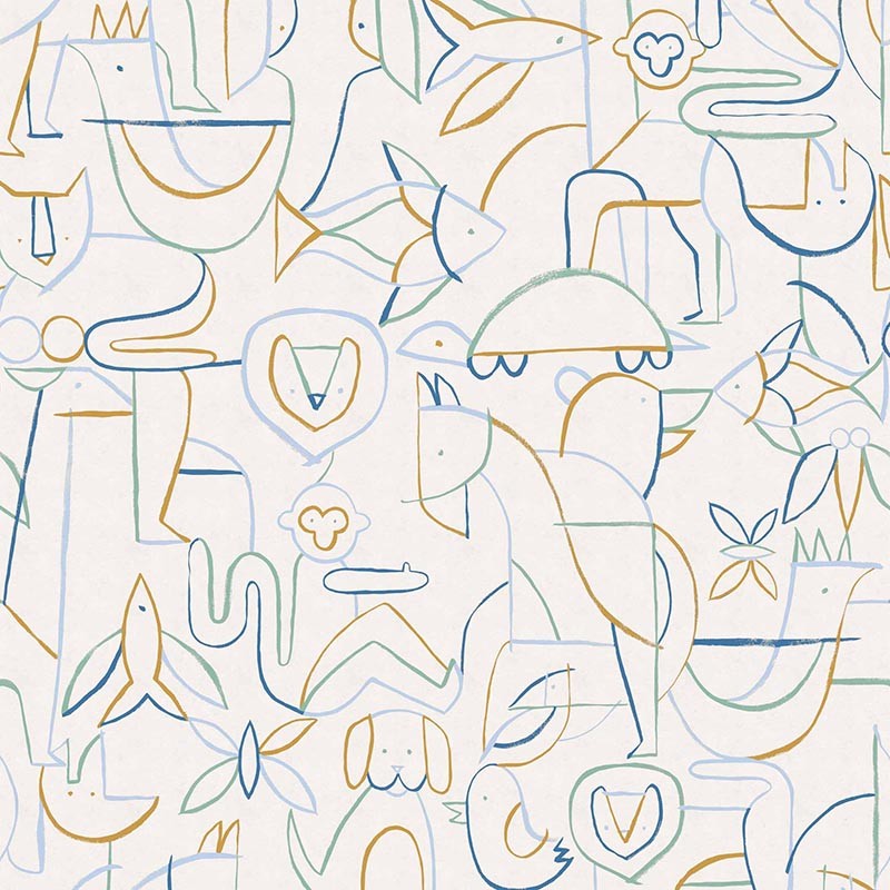 Papel pintado Coordonne BB Kids Animalia Indigo D00364_V 