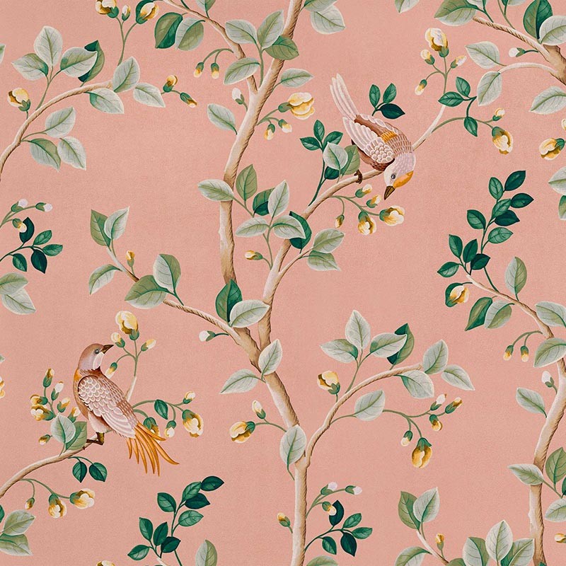 Papel pintado Coordonne Forbidden City Birds Prosperity Rose B00124