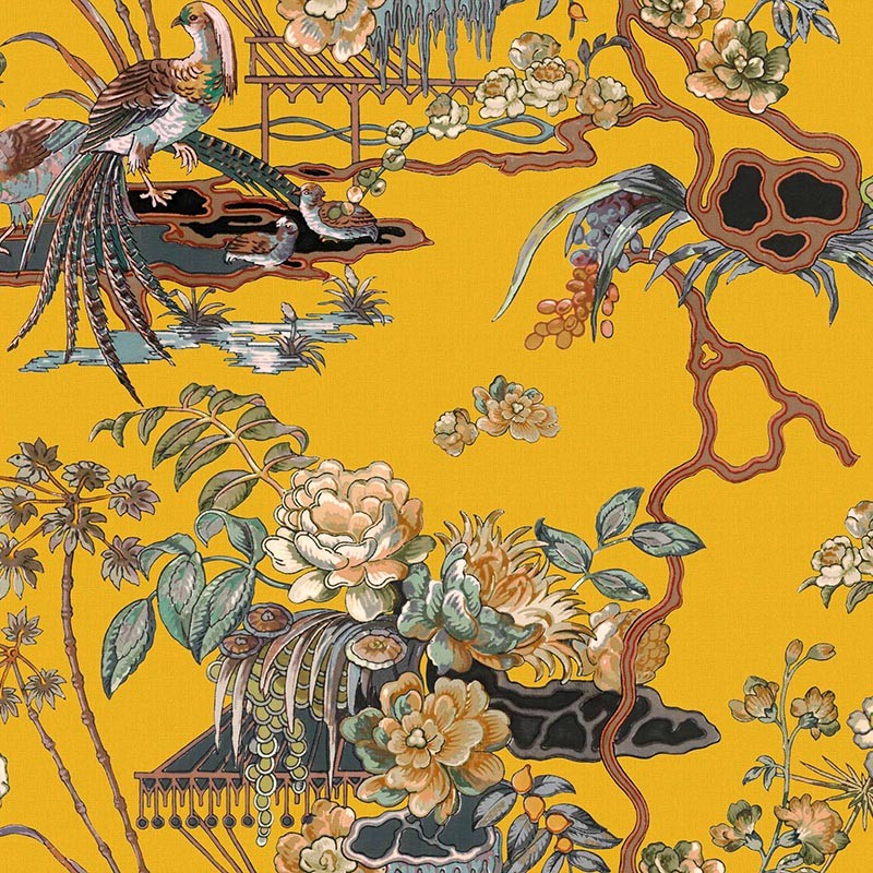 Papel pintado Coordonne Forbidden City Sacred Pheasants Amber B00114