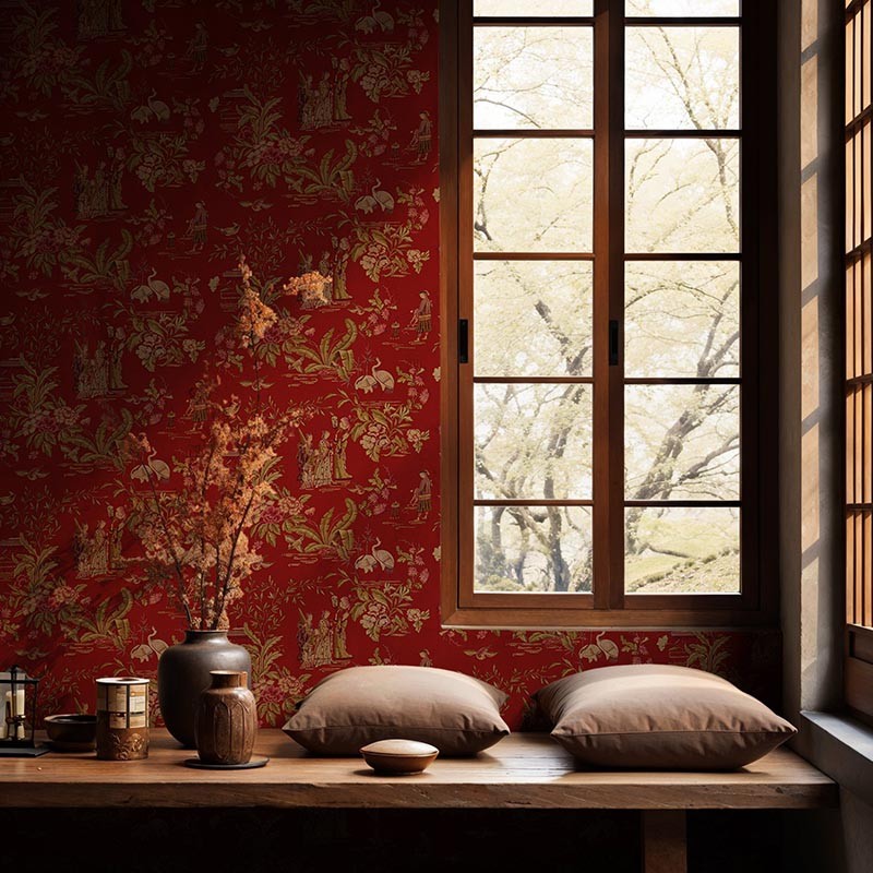 Papel pintado Coordonne Forbidden City Tang Walk Ruby B00101