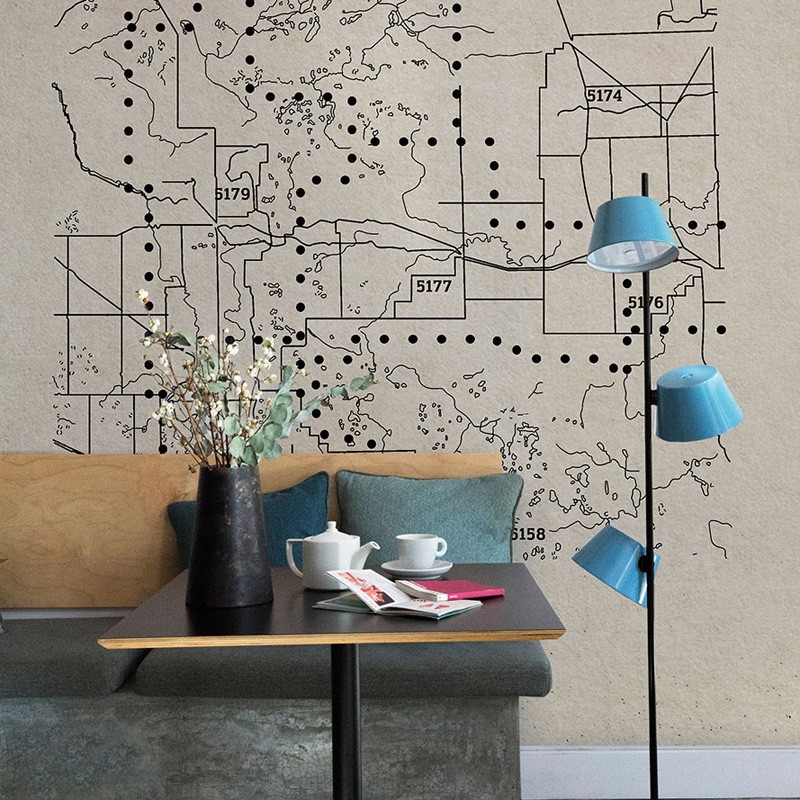 Mural Coordonné Random Papers Dots Maps 6500502N A