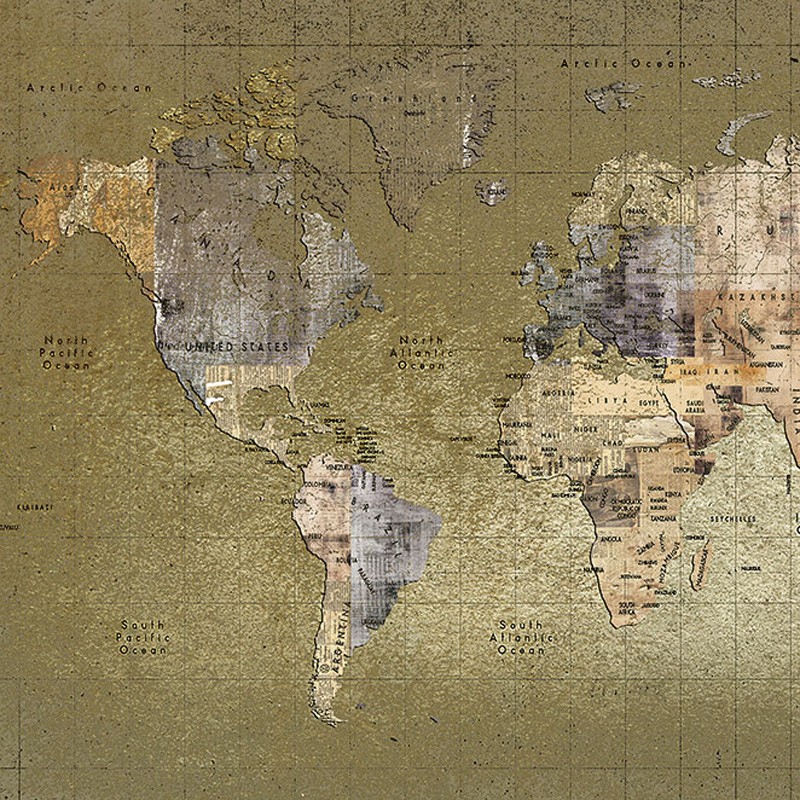Mural Coordonné Random Papers Newspaper Map 6500109N A