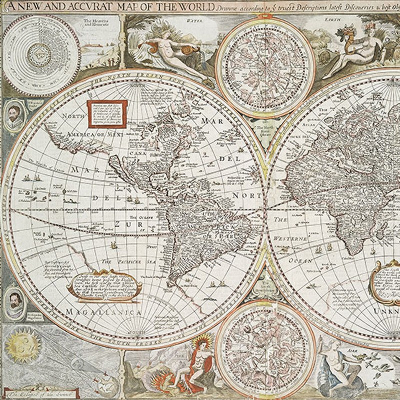 Mural Coordonné Random Papers Historical Map 6500101N A