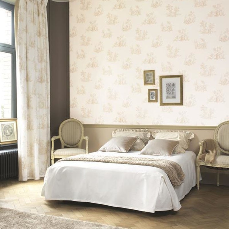 Papel pintado Casadeco Fontainebleau Scène Bucolique FONT81511103 A