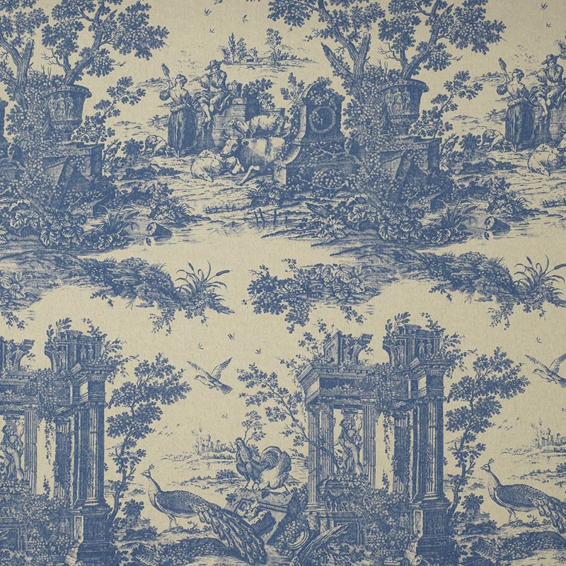 Tela Casadeco Fontainebleau Paon Reina Lin FONT81776513