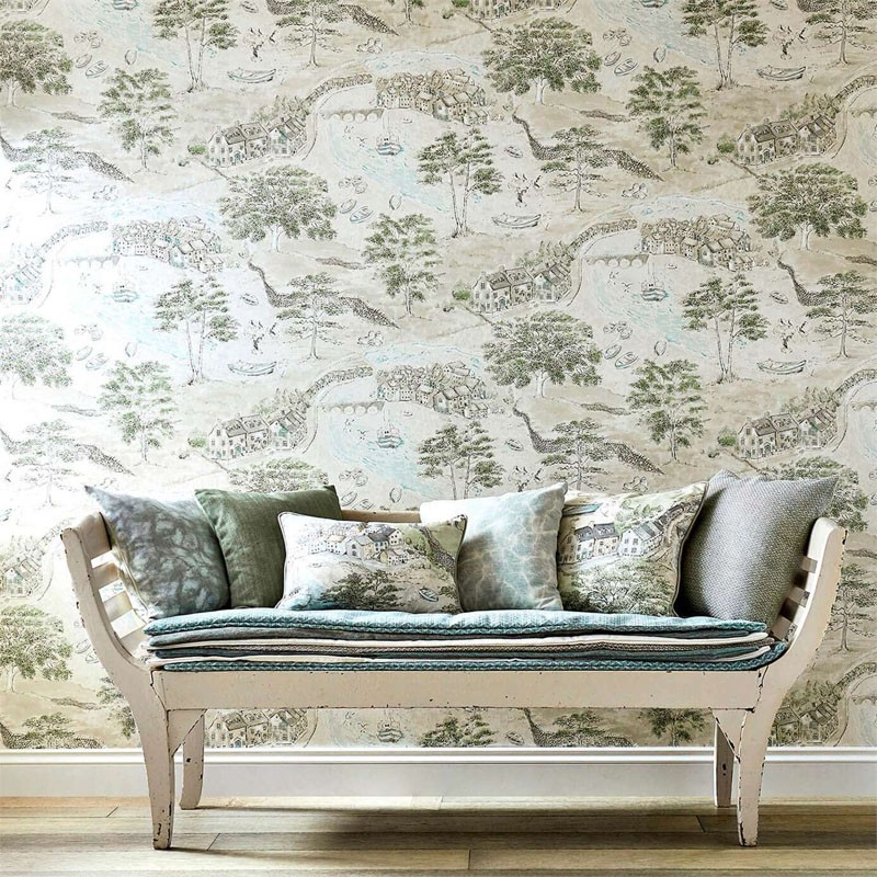 Papel pintado Sanderson Embleton Bay Sea Houses 216490 A