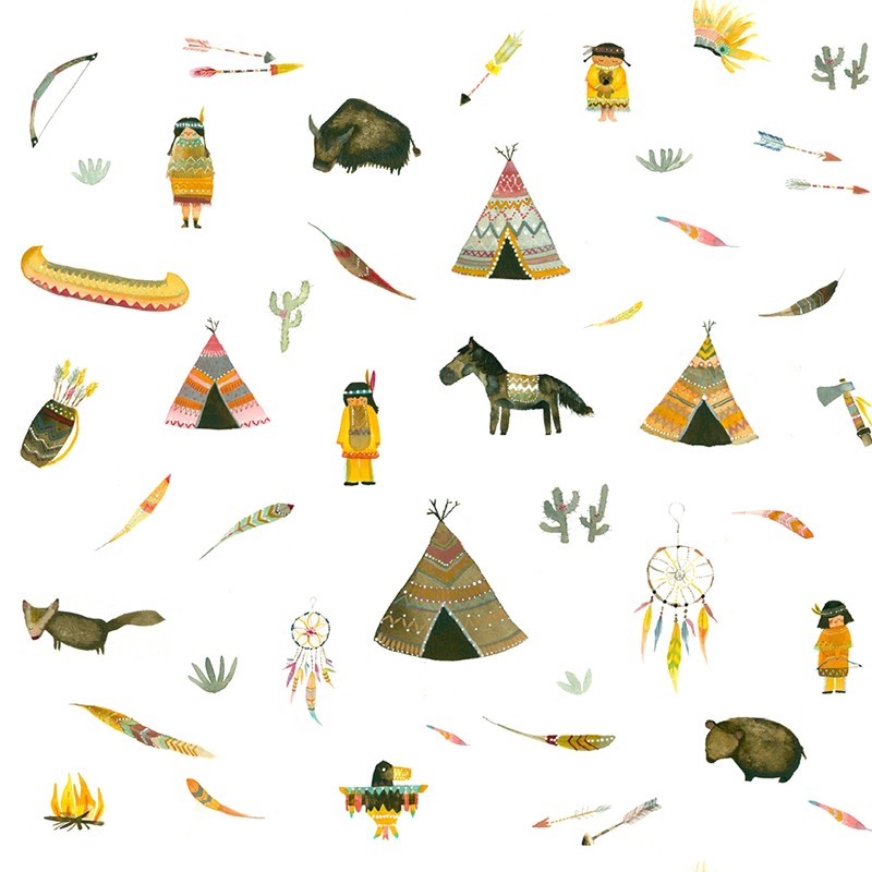 Papel pintado infantil Ventura Paula Alenda Pint Indios 35000
