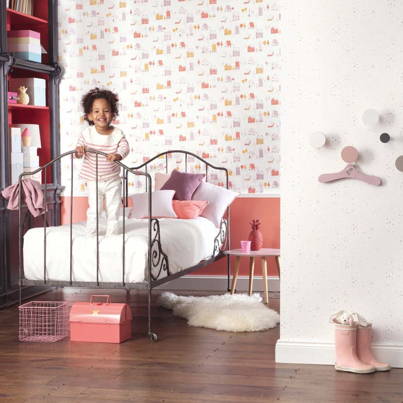 Papel pintado infantil Casadeco Happy Dreams Small Village HPDM82841230 A