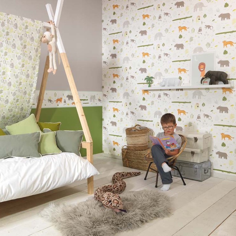 Papel pintado infantil Casadeco Happy Dreams Savanna HPDM82727304 A