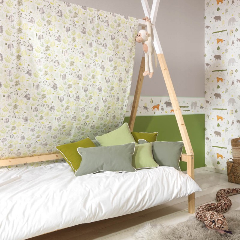 Tela infantil Casadeco Happy Dreams Allover Jungle HPDM83407227 A