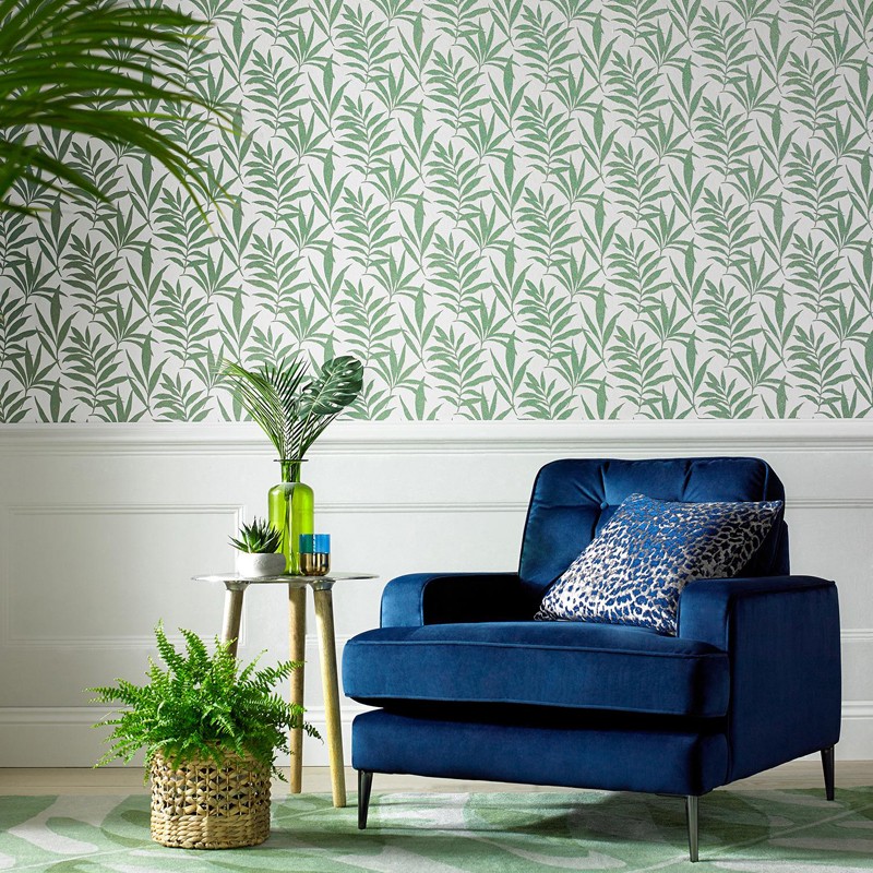 Papel pintado 1838 Wallcoverings Camellia Verdi 1703-113-04 A