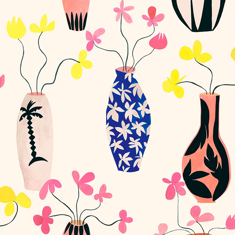 Papel Pintado Coordonné 40 th Anniversary Lydia Delgado Vase of Paradise 8000064-V