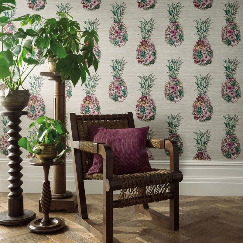 Papel pintado Osborne & Little Matthew Williamson Deya Ananas W7266-01 A