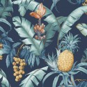 Maui Maui Pineapple Floral TP80002 Wallquest Papel pintado