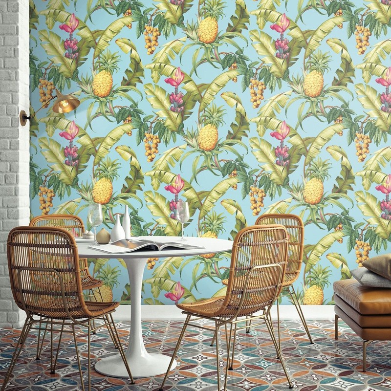 Papel pintado Wallquest Maui Maui Pineapple Floral TP80004 A