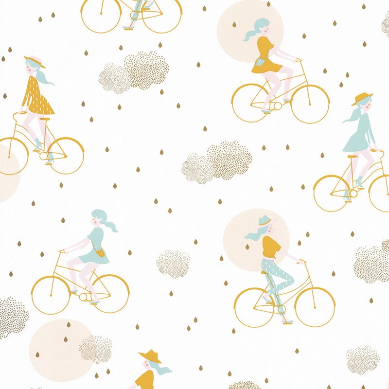 Papel pintado infantil Caselio Girl Power Lucy in the Sky GPR100846226