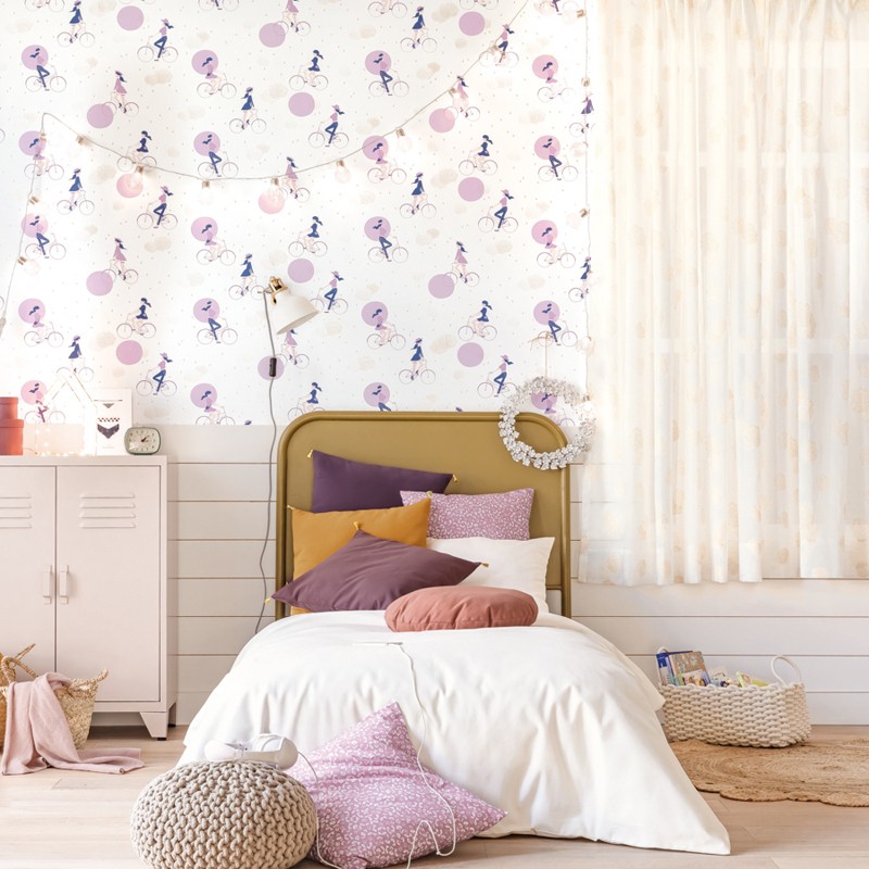 Papel pintado infantil Caselio Girl Power Lucy in the Sky GPR100845426