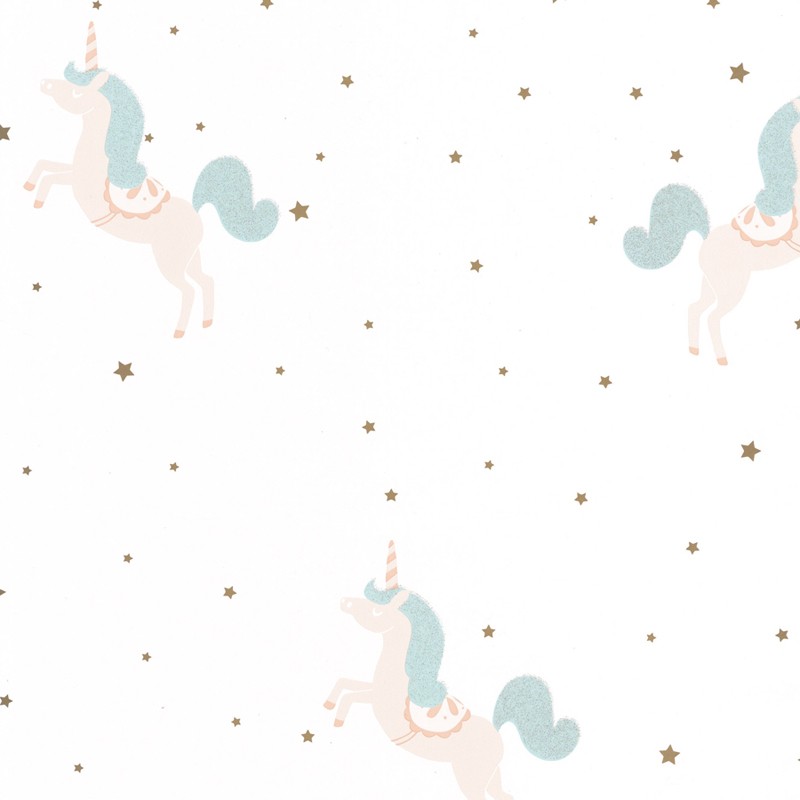 Papel pintado infantil Caselio Girl Power Princess Unicorns GPR100796710