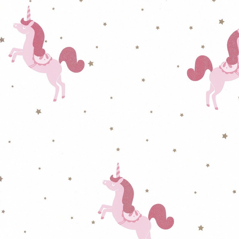 Papel pintado infantil Caselio Girl Power Princess Unicorns GPR100794101