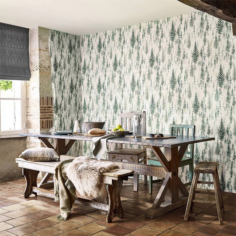 Papel pintado Sanderson Elysian Juniper Pine 216622