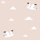 Papel pintado textil autoadhesivo AP Decoration White Bird in Rose