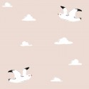 White Bird in Rose Papel pintado textil autoadhesivo 
