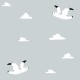 Papel pintado textil autoadhesivo AP Decoration White Bird in Blue