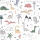 Papel pintado textil autoadhesivo AP Decoration Dinosaurs